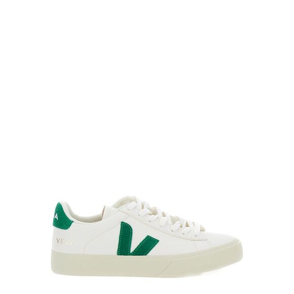 Veja Unisex 'Campo' White And Green Low Top Sneakers In Leather Woman
